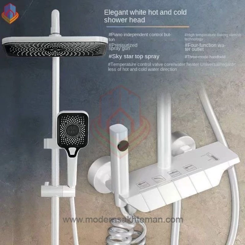 سیستم دوش پیانویی با پاشش نرم و پرقدرت