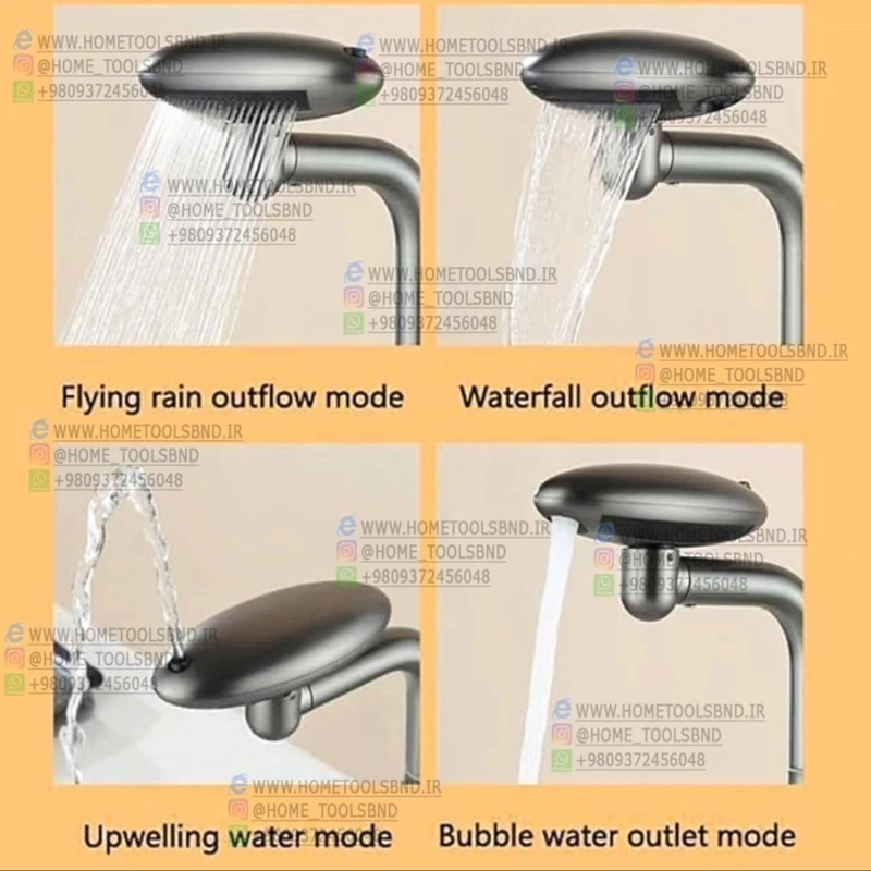 حالت‌های پاشش آب شیر روشویی HuaDiao HD-9338