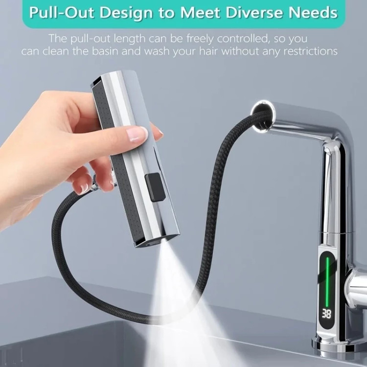 شیر ظرفشویی هوشمند شاوری با نمایشگر دمای آب