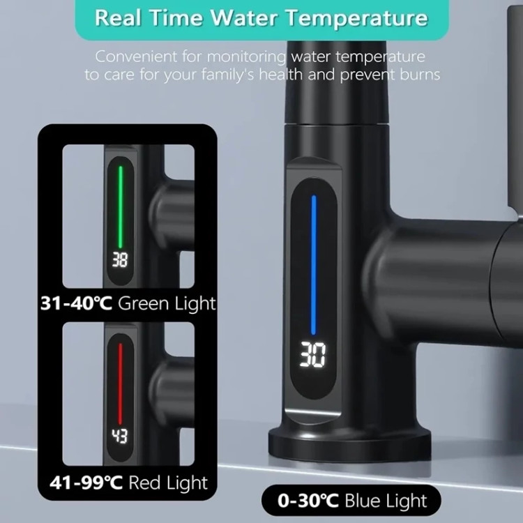 شیر ظرفشویی با نمایشگر LED دمای آب