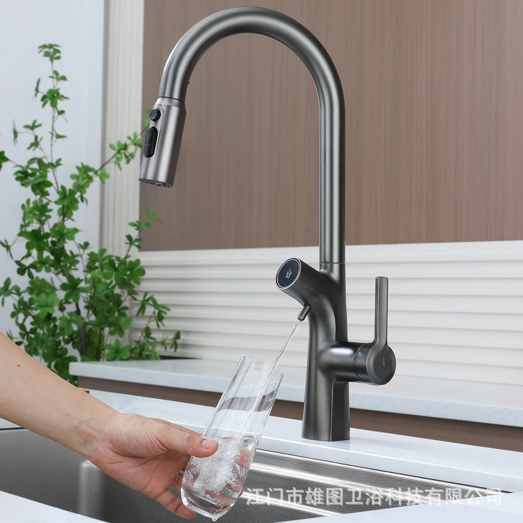 نمای نزدیک دکمه تعویض حالت آب معمولی و تصفیه شده