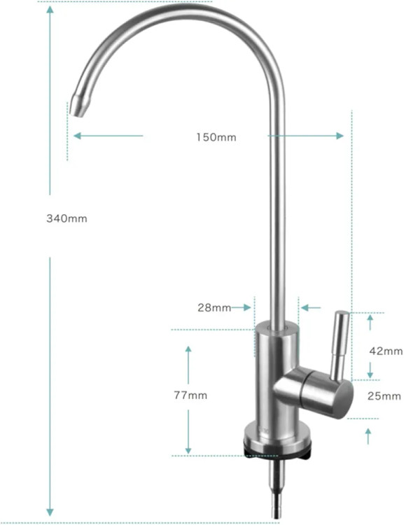 شیر آب استیل در حال چرخش 360 درجه روی سینک