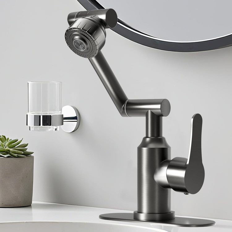 طراحی جمع و جور و فضاساز شیر در دستشویی کوچک