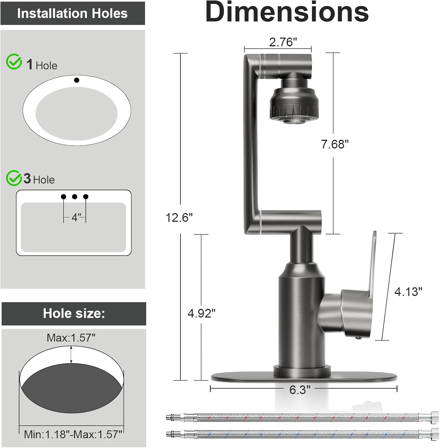 اندازه شیر تلسکوپی 360درجه