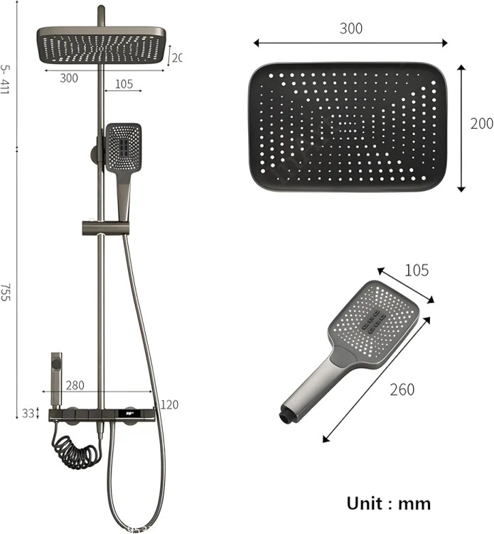 دوش پیانویی با شلنگ مقاوم