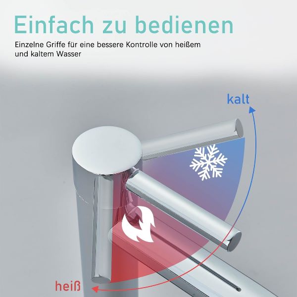 شیر روشویی پایه‌بلند BRIMIX مخصوص روشویی کابینتی