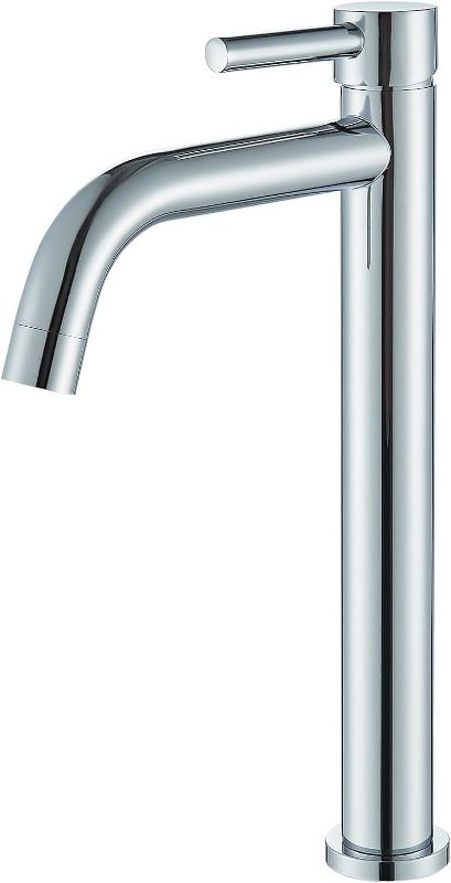 شیر روشویی اهرمی پایه‌بلند رنگ کروم