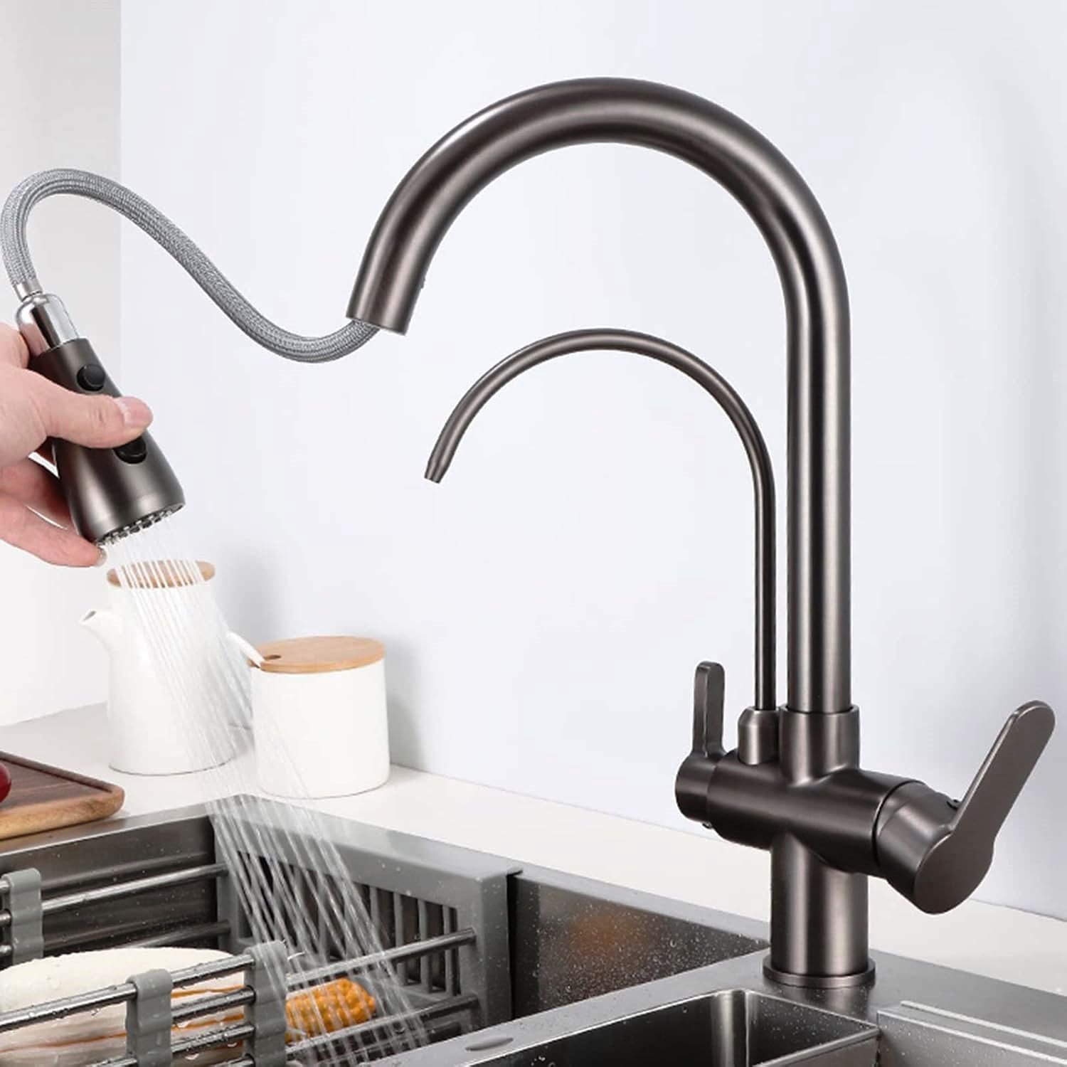 شیر ظرفشویی دوکاره شاوری + آب تصفیه شده DIKALAN