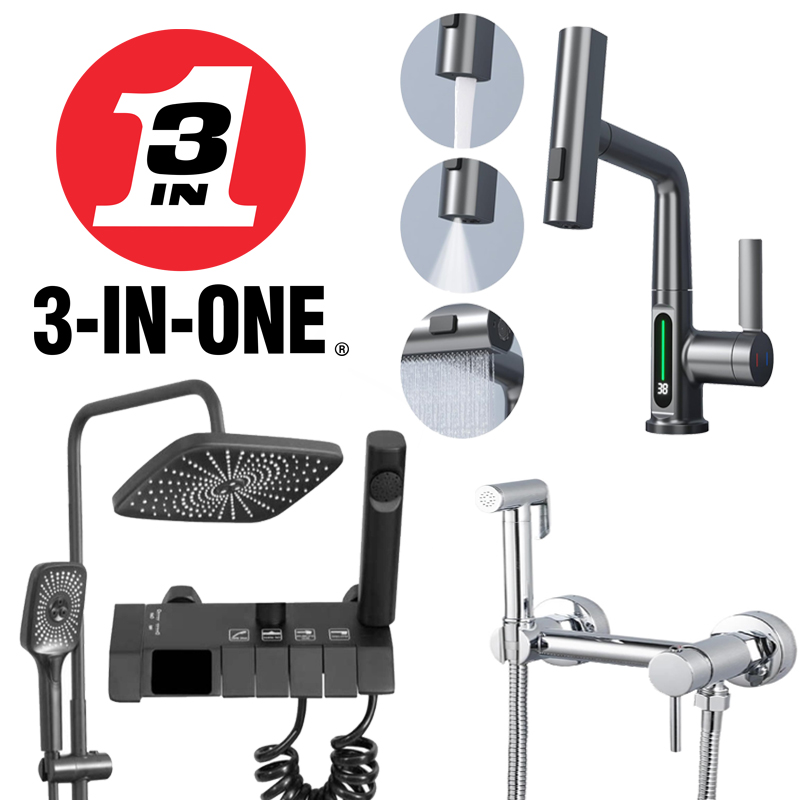 تصویر پک لوکس شیرآلات دیجیتال سه‌تکه