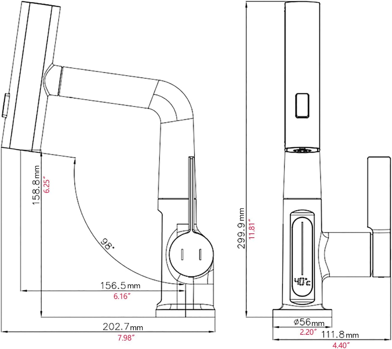 تصویر پک لوکس شیرآلات دیجیتال سه‌تکه