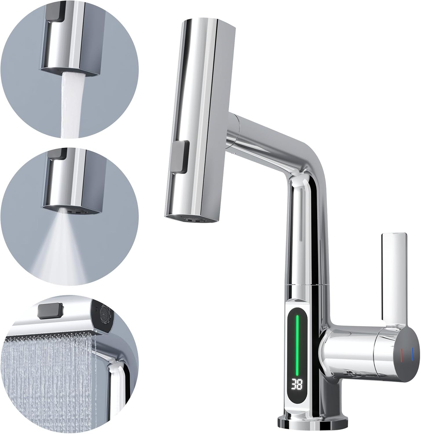 تصویر شیرآلات دیجیتال با نمایشگر دما