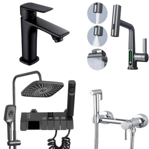 پک شیرآلات هوشمند با دوش پیانویی LED