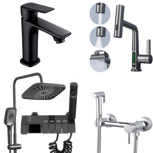 پک شیرآلات هوشمند با دوش پیانویی LED