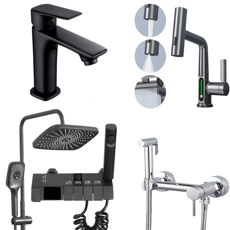 پک شیرآلات هوشمند با دوش پیانویی LED