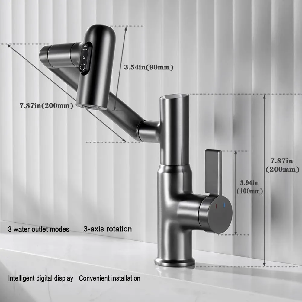 شیر چرخشی روشویی سه حالت پاشش