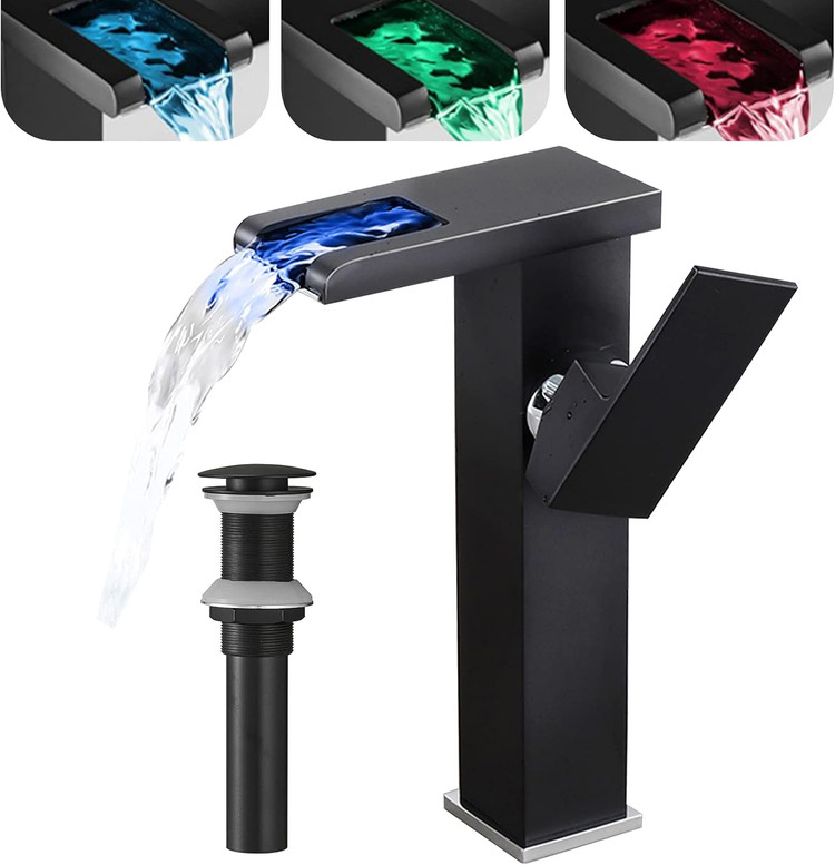 شیر روشویی مدرن با چراغ LED تغییر رنگ دما