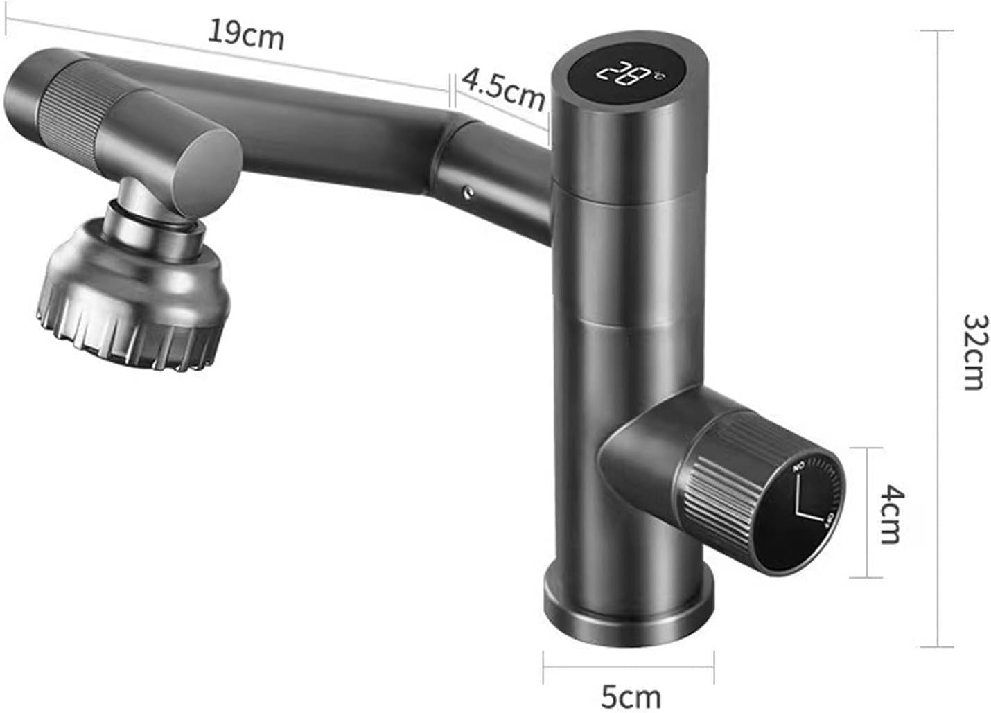 پک اقتصادی شیر روشویی دیجیتال + دوش پیانویی نمایشگردار