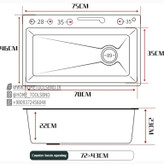 سینک ۷۵ سانت آبشاری با دوام طولانی و کیفیت A++