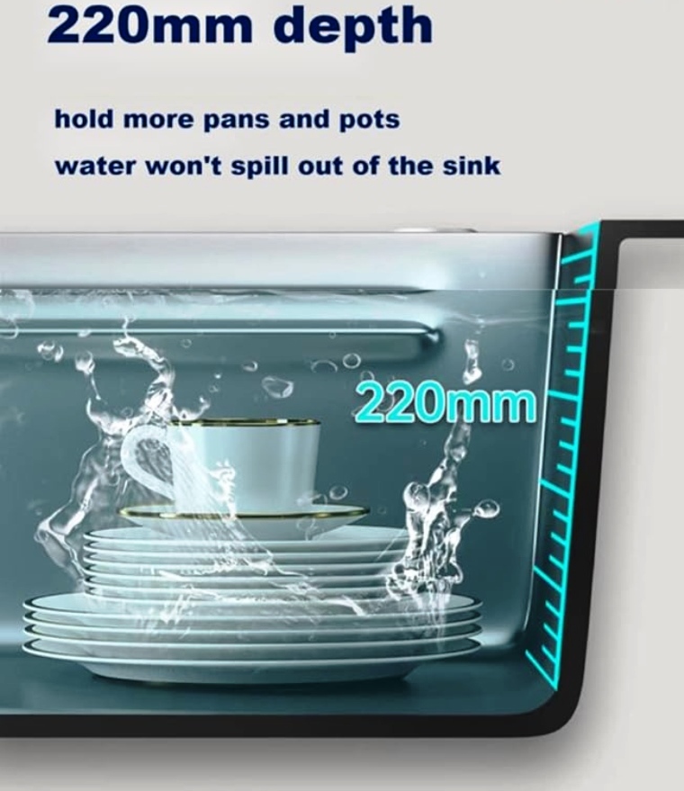 سینک ظرفشویی هوشمند HuaDiao ۷۵ سانت با نمایشگر دیجیتال و ۵ کلید کنترل