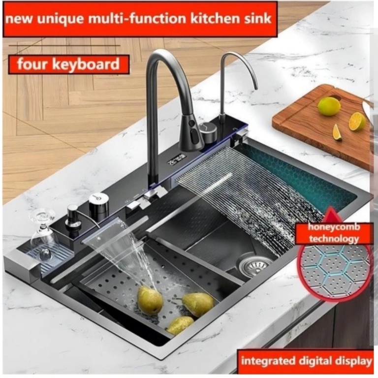 سینک پیشرفته ۷۵ سانت با نمایشگر دما و جریان آب هوشمند