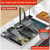 سینک پیشرفته ۷۵ سانت با نمایشگر دما و جریان آب هوشمند