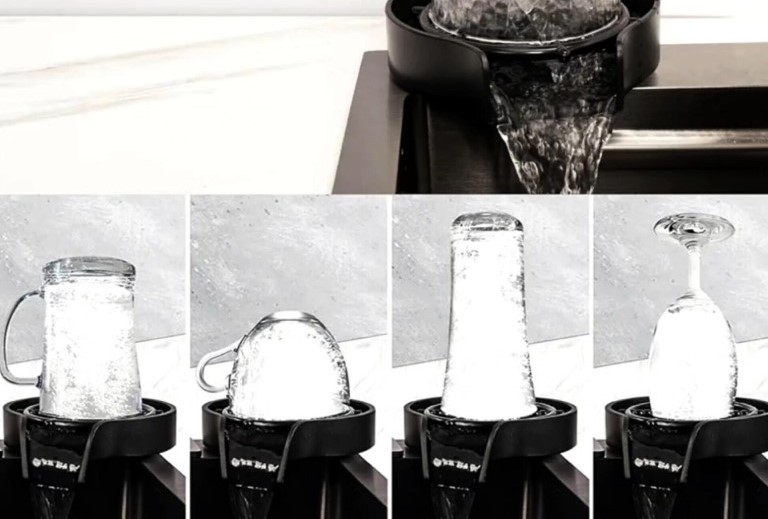 نمای نزدیک سینک پیانویی ۷ کلید برای آشپزخانه مدرن