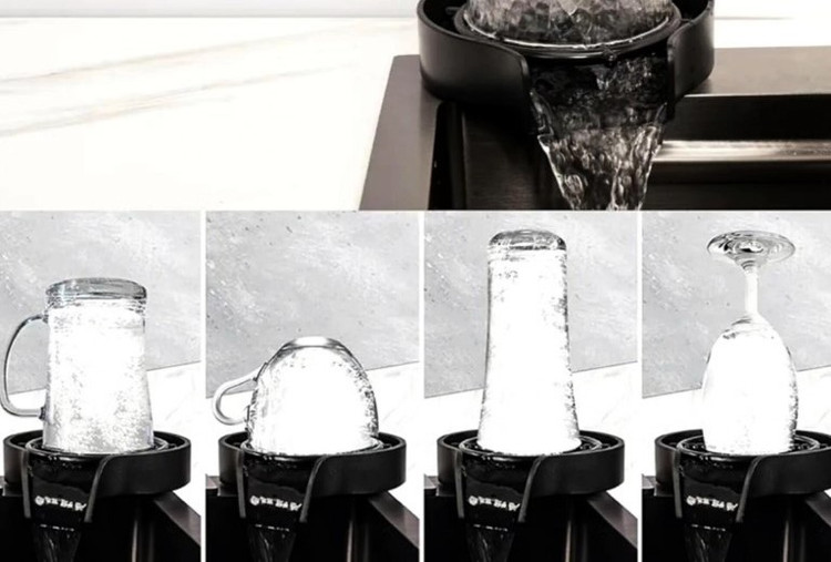 نمای نزدیک سینک پیانویی ۷ کلید برای آشپزخانه مدرن