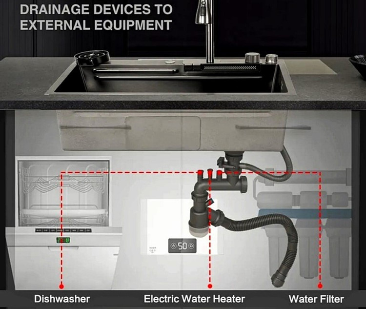 سینک هوشمند ۷۵ سانت با کنترل دقیق دما و جریان آب