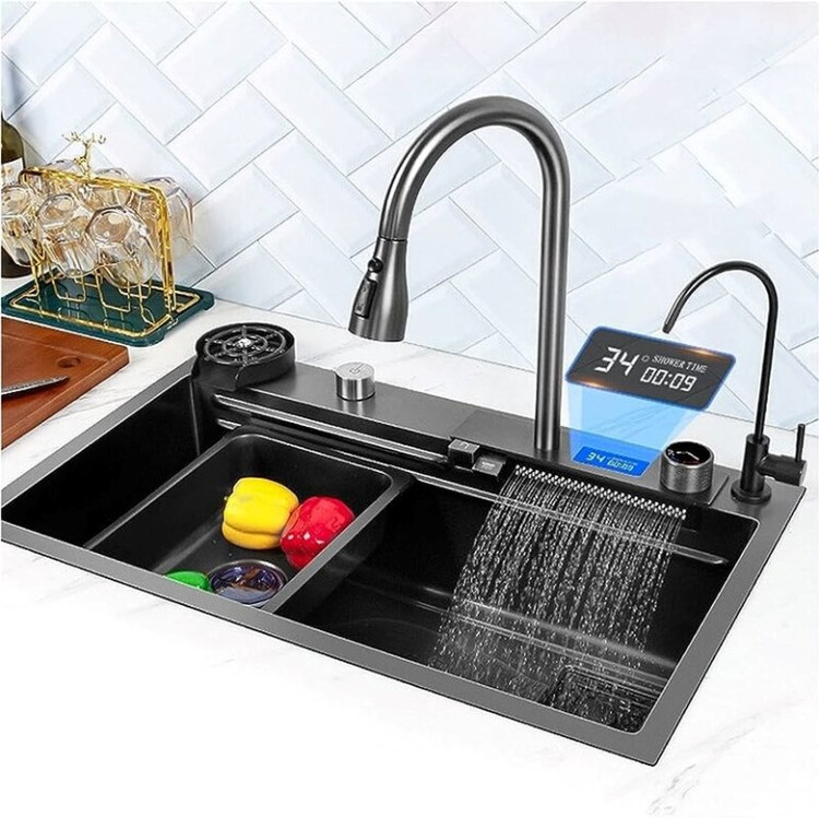 سینک ظرفشویی هوشمند پیانویی ۷ کلید HuaDiao با نمایشگر دیجیتال