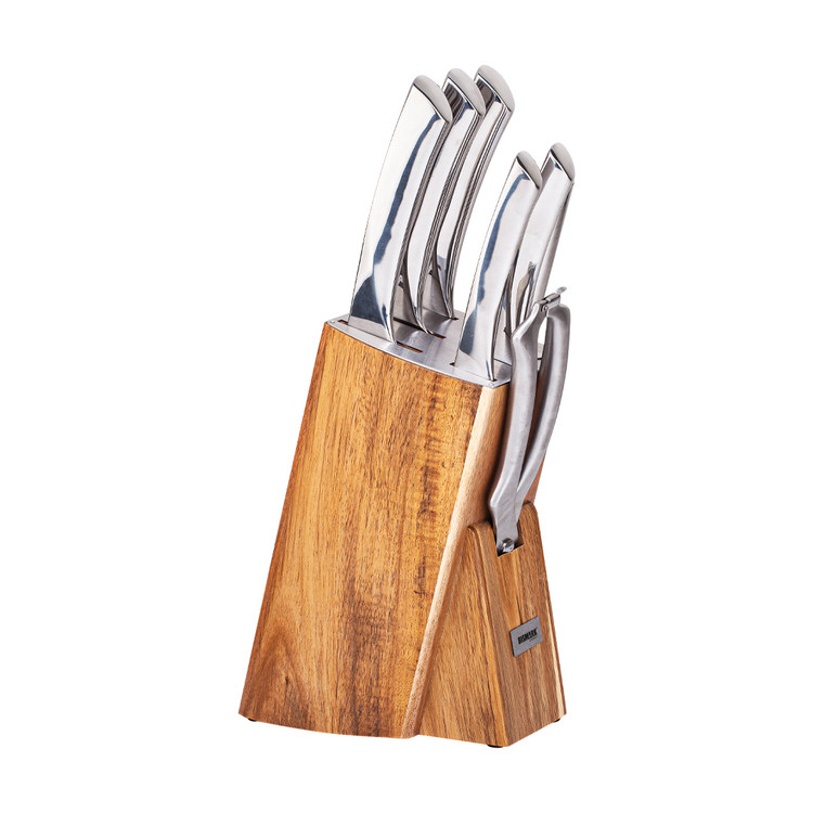 سرویس چاقوی آشپزخانه حرفهای با پایه چوبی