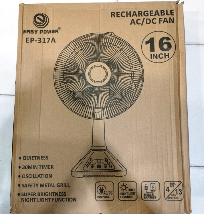 پنکه پرتابل با باتری داخلی و شارژ چندمنظوره