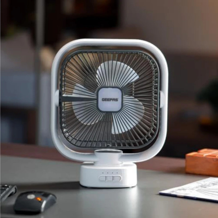 پنکه شارژی رومیزی GF21122 با نور شب LED