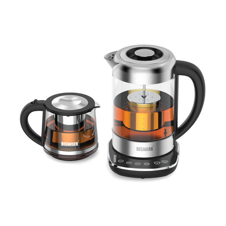 چایساز برقی BM2285 هوشمند با کتری پیرکس و قوری چای