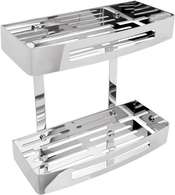 BRIMIX Bathroom Shelf دو طبقه مقاوم در برابر رطوبت