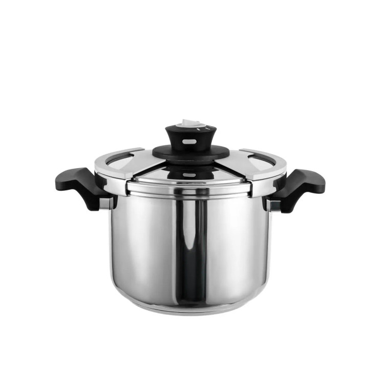 زودپز کلیپسی زیکو مدل ZC-3080 نمای نزدیک از دسته و قفل ایمنی