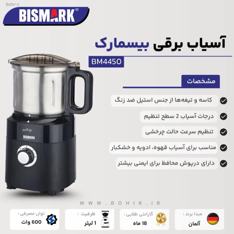 تیغه استیل آسیاب برقی بیسمارک مدل BM4450