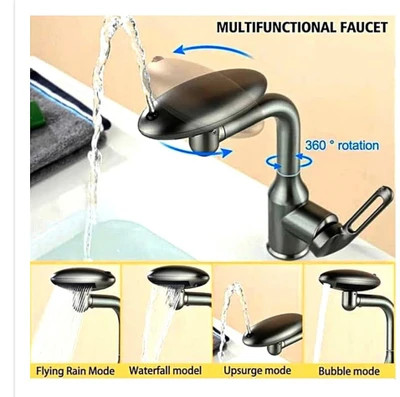 شیر روشویی برند HuaDiaoمدل HD-9338 چهارحالته 360° طراحی مدرن