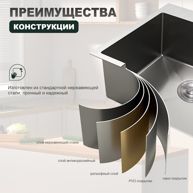 سینک ظرفشویی مدل تک لگن برند هوادیائو گرید 40*40